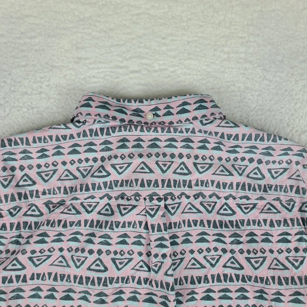 Chubbies Polo Shirt Mens Large‎ Blue Purple Hawaiian Aztec Aloha Short Sleeve